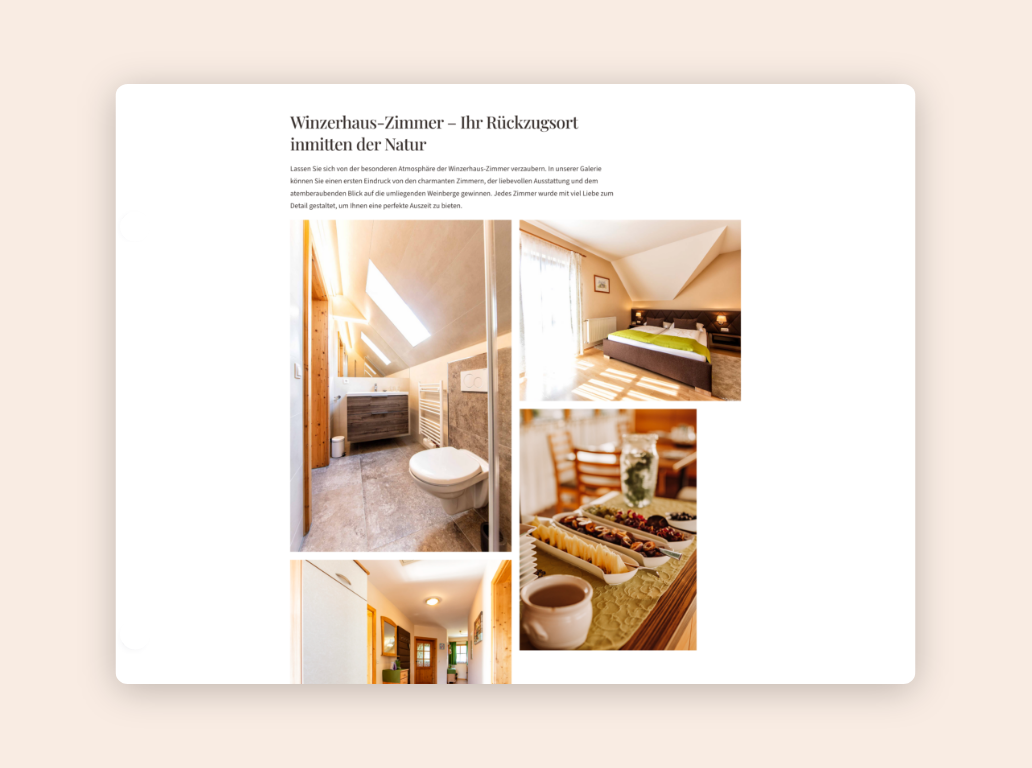 Desktop-Screenshot der Bildergalerie der Zimmer des Kollerhof am Eichberg.