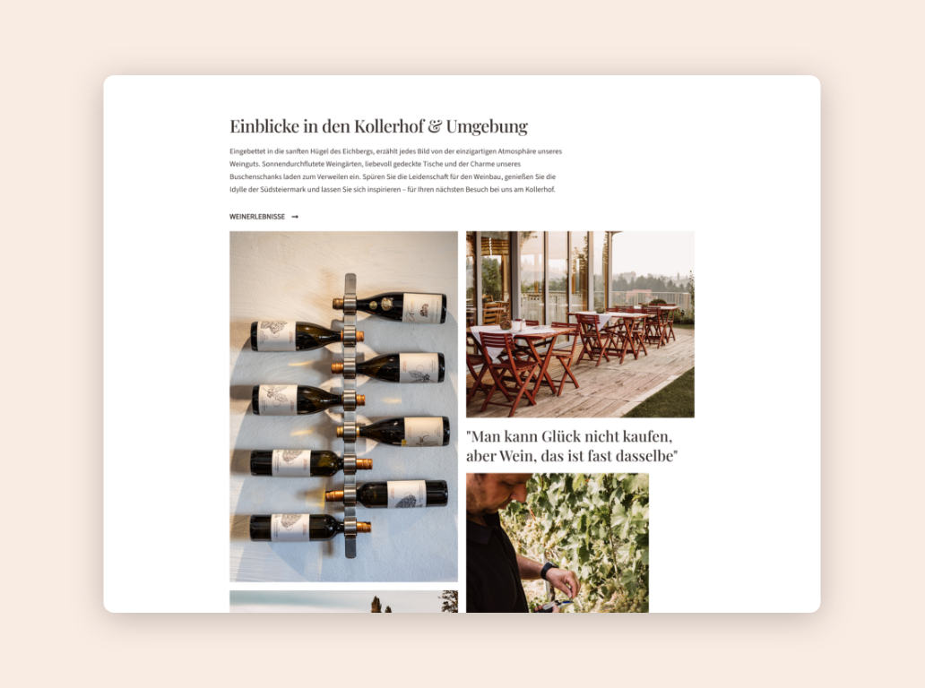 Desktop-Screenshot der Bildergalerie des Kollerhof am Eichberg.