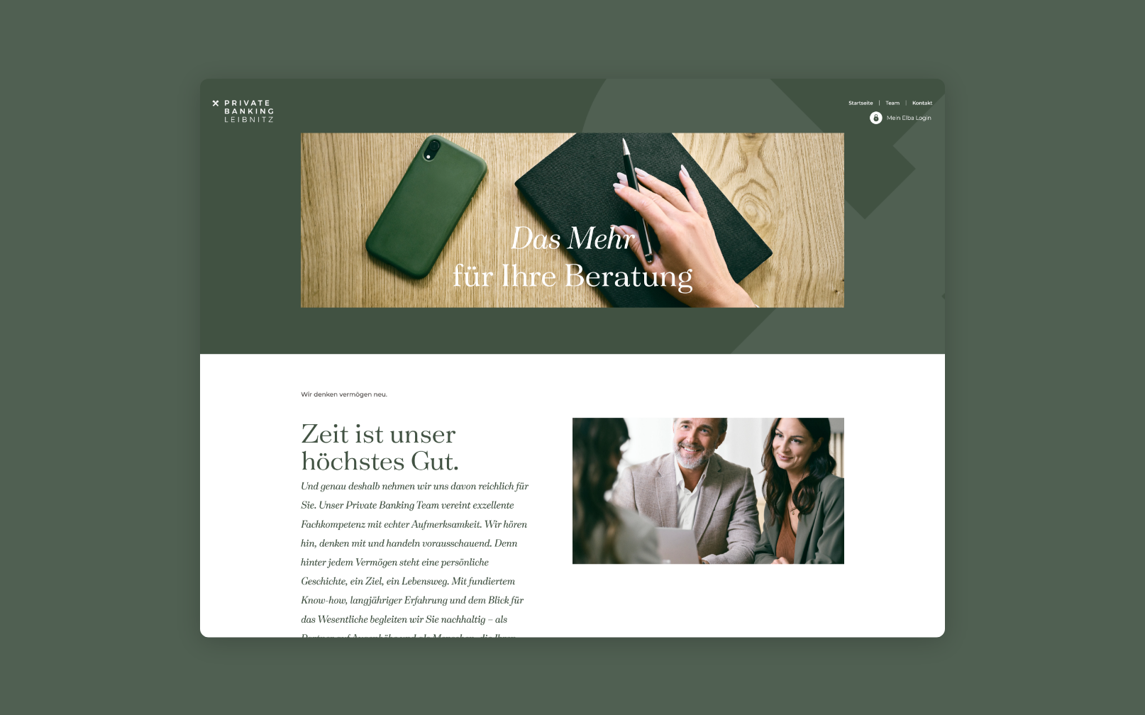 Desktop-Screenshot mit dem Text „Zeit ist unser höchstes Gut“.