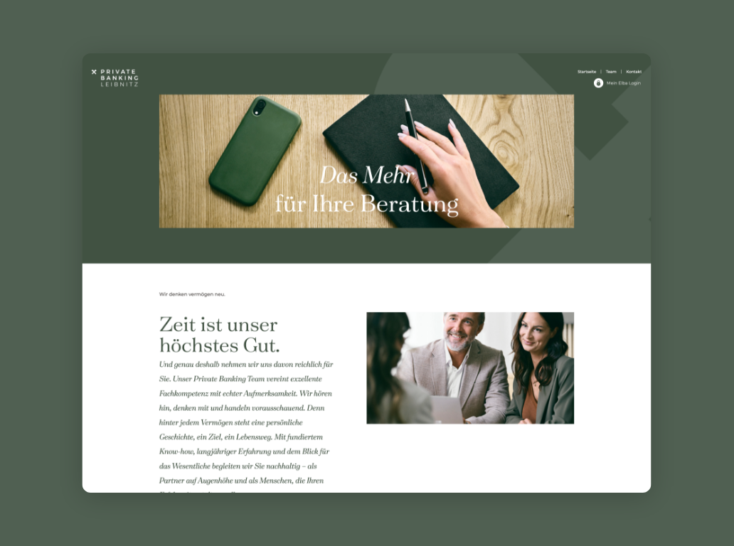 Desktop-Screenshot mit dem Text „Zeit ist unser höchstes Gut“.