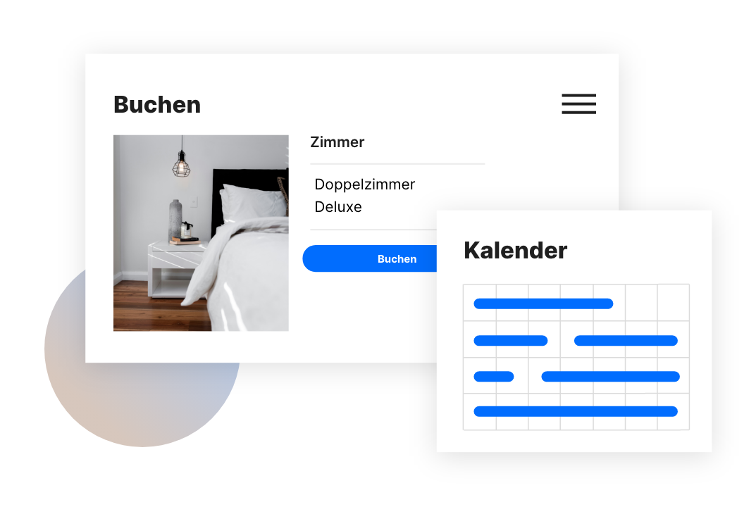 Eine abstrakte Online-Buchung mit Kalenderansicht.