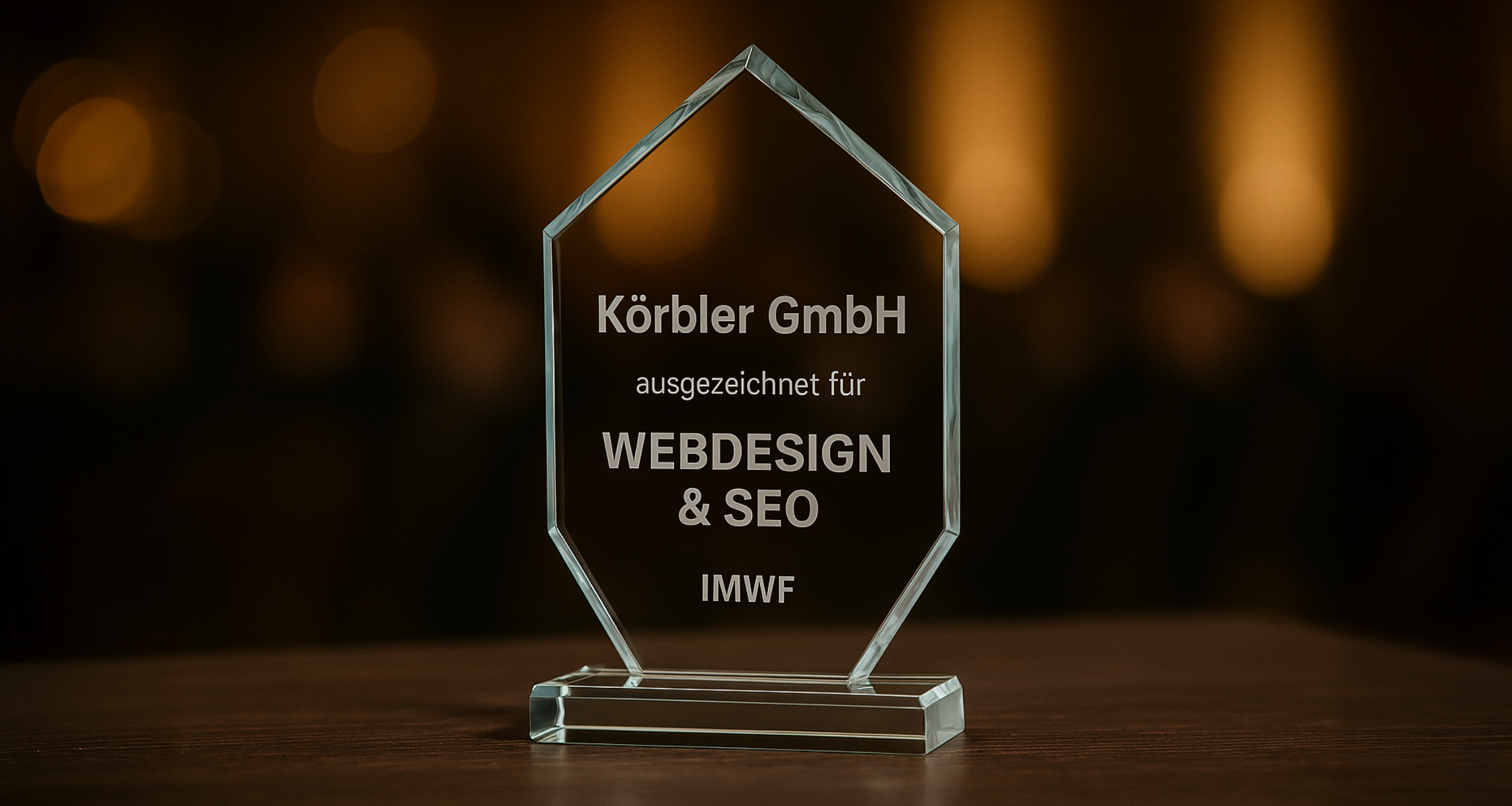Eine IMWF Auszeichnung auf einen Tisch