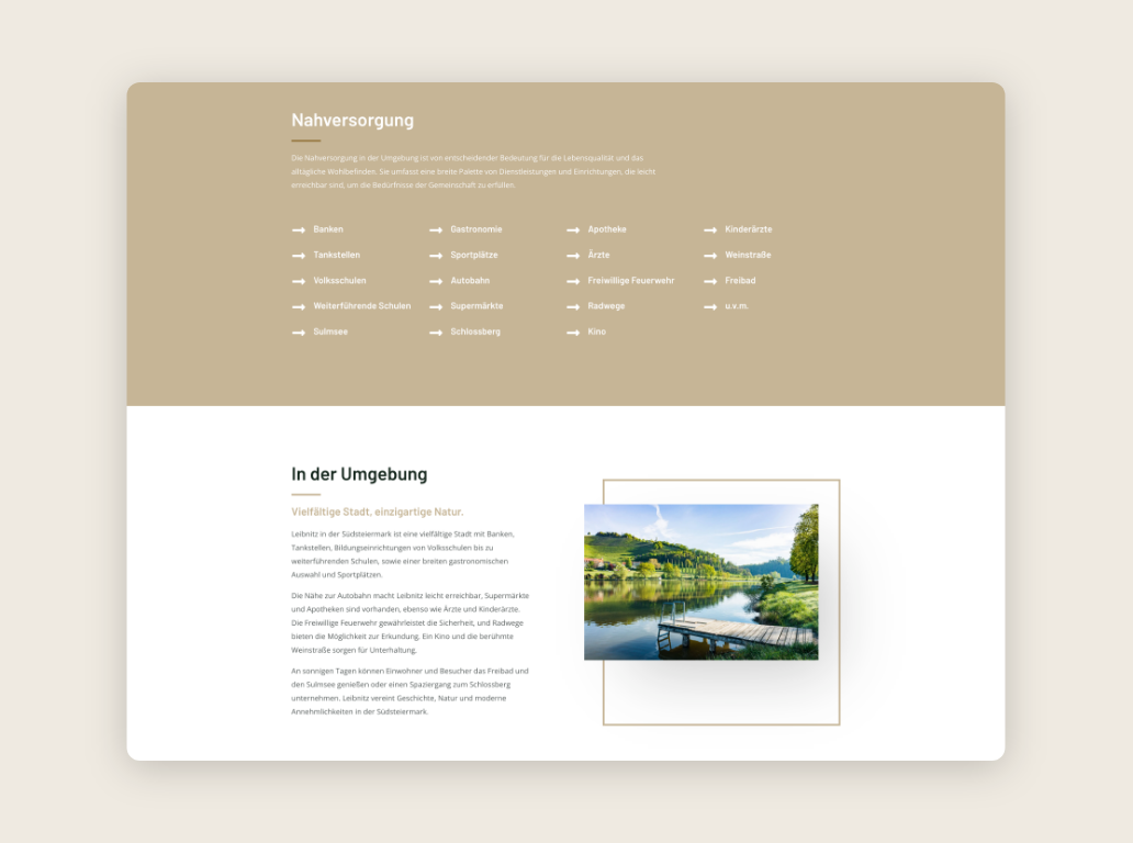 Desktop-Screenshot mit einer detaillierten Erklärung der Wohnungen.