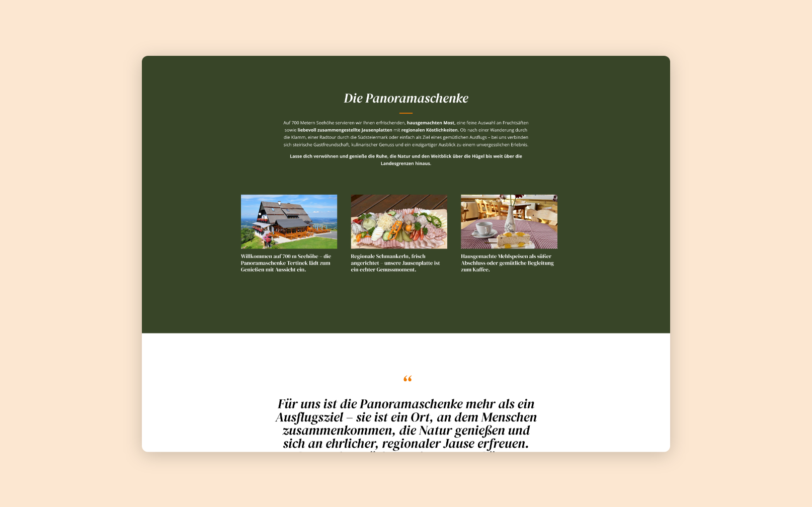 Desktop-Screenshot mit Erklärung zur Panoramaschenke Tertinek.