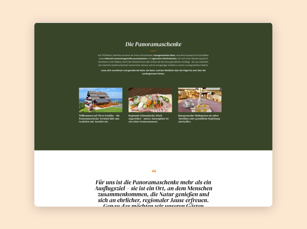 Desktop-Screenshot mit Erklärung zur Panoramaschenke Tertinek.