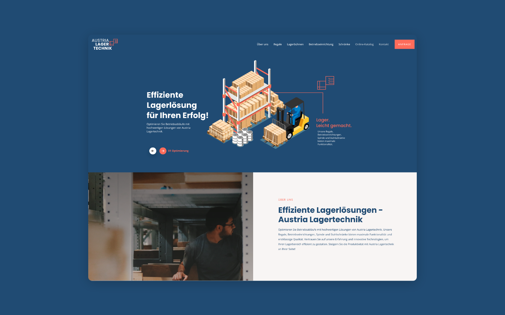 Startseite mit Illustrationen, Bildern, Texten.